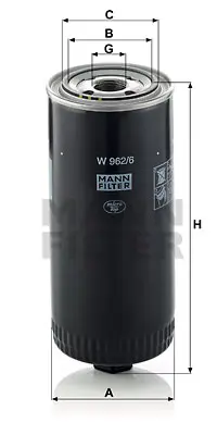 MANN FILTER W 962/6 Yag Filtresi GM 0150/15/75.20