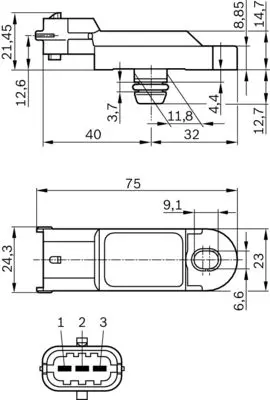 BOSCH 0281002996 Turbo Basınç Sensörü GM 55209194, GM 22365BC400, GM 2508500Q0C, GM 93857938, GM E1300A, GM 1320767, GM 8200168253, GM 1859084A50, GM 1859084A50000, GM S8100181