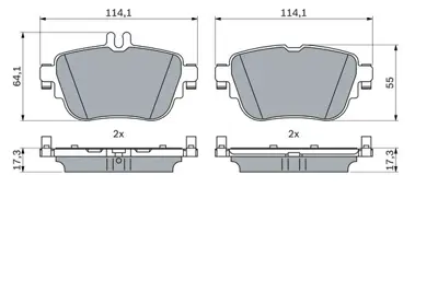 BOSCH 0986424845 Fren Balatası Arka GM A0004206000, GM A0004206100, GM A0004209700, GM 4206000, GM 4206100, GM 4209700, GM 4209800, GM A0004209800, GM A0004209203, GM 4209203