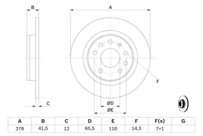 BOSCH 0986479106 Fren Dıskı Arka GM 46836489, GM 51799236, GM 931718481, GM 569115, GM 93171848, GM 12762290, GM 9156785, GM 95526639, GM 93188377, GM 9156787