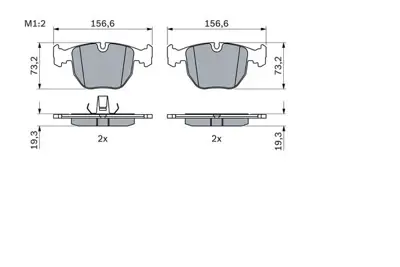 BOSCH 0986494028 Fren Balatası Ön GM 34111163307, GM 34111165227, GM 34112229031, GM 34112282166, GM 34112282556, GM 34113427503, GM 34116761252, GM 34112282090, GM SFC500050, GM 34112157589