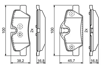 BOSCH 0986495400 Fren Balatası Arka GM 34216861641, GM 34216864488, GM 34216871299, GM 34216871300, GM 34216885529, GM 34206874810, GM 6861641, GM 6871299, GM 34219871300, GM 3426871299