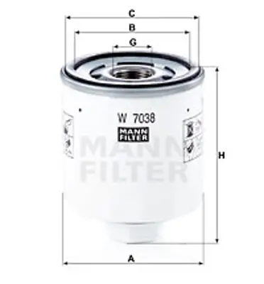 MANN FILTER W 7038 Yag Fıltresı GM GK3Q/6714/AA