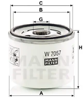 MANN FILTER W 7057 Yag Fıltresı GM H6BG/6714/BA