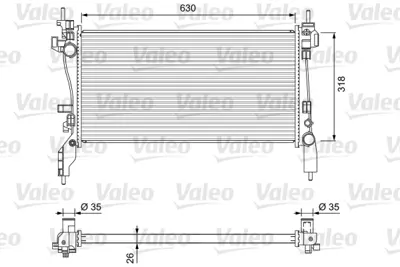 VALEO 733104 Su Radyatörü GM 51780659, GM 51790636, GM 1330T9, GM 1330V0, GM 1330Y1, GM 1330Y4, GM 51780666, GM 51790709, GM 636004, GM RA0111290