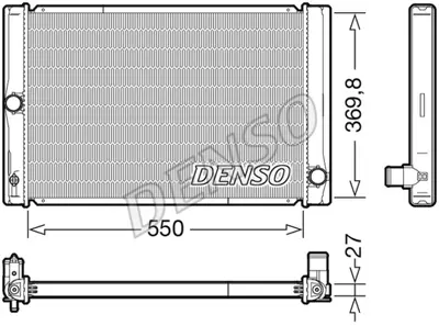 DENSO DRM50123 Radyatör Drm50123 Corolla-Aurıs (07>) 1.4 D-4d GM 164000N060, GM DRM50023, GM 1153133, GM 8MK376790151, GM 64691