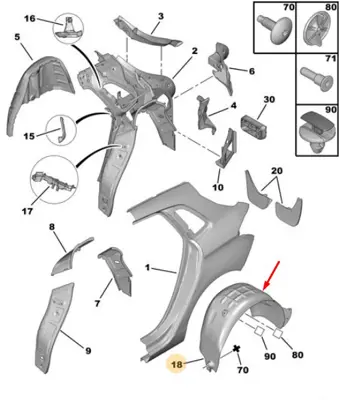 PSA 8534.L0 Mudguard GM 8534.L0