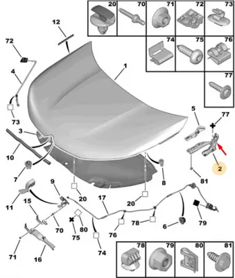 PSA 7913.51 Bonnet Hınge GM 791351