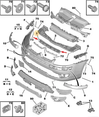 PSA 7414.JN Tampon Ust Izgara C4 GM 7414JN