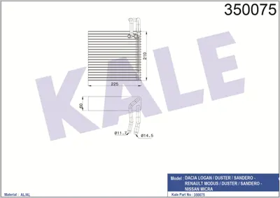 KALE 350075 Evoparatör GM 27280AX100