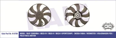 KALE 414700 Fan Motoru GM 6Q0959455N