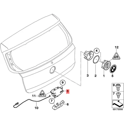 BMW 51247840617 Bagaj Kilidi GM 51247840617, GM 51248196401, GM 7840617, GM 8196401