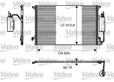 BEHR AC 411 000S Klıma Radyatörü GM 1850077, GM 1850080, GM 1850095, GM 13101840, GM 13114943, GM 24072002, GM 71740472, GM 51779945, GM 51749914, GM 12804660