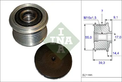 INA 535 0142 10 Alternatör Kasnagı GM 373213A010, GM 373003A002, GM 373113A000, GM 373222G500, GM 535014210, GM 2741526010, GM 2741530010