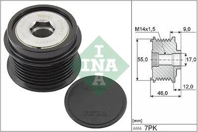 INA 535 0198 10 Alternatör Kasnagı GM 274150W040, GM 274150W040A, GM 274150W040B, GM 274150W040C, GM 274150W041, GM 270600H110, GM 270600H111, GM 270600H230, GM 2706028300, GM 2706028301