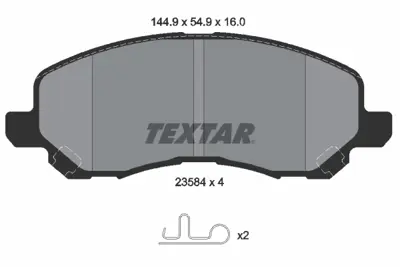 TEXTAR 2358403 Fren Balatası Ön GM 4605A486, GM 4605A491, GM 4605A530, GM 4605A557, GM 4605A795, GM 4605A879, GM 9H0M015, GM 1607690380, GM 1607690480, GM K68020494AC