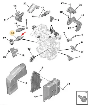 PSA 9802009480 Vakum Elektrıklı Vanası 9671744280, 9802009480