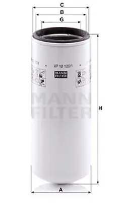 MANN FILTER WP 12 120/1 Yag Filtresi GM 76194865, GM 76612210, GM 97400034P, GM 47400034P