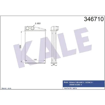 KALE 379710 Yag Sogutucu GM 8200709764