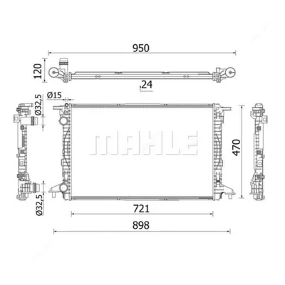 BEHR CR 2179 000S Su Radyatörü 80A121251D 80A121251C 8W0121251L 8W0121251AK 8W0121251J 8W0121251K 8W121251L