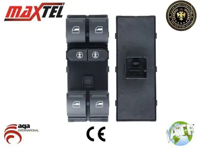 MAXTEL 18206033 Cam Kaldırma Anahtarı Ön Sol Vw Touareg (7l) (02-10) 10pın Kırmızı Işık 7L6959857C 7L6959857E3X1 7L6959857C3X1 7L6959857E 7N0959857