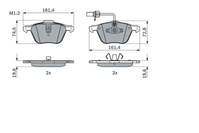 BOSCH 0986494035 Fren Balatası Ön YM212K021AA 1M2J2K021BA 1133445 1237132 7M3698151 1133046 1143349 1205695 1947391 95VWX2K021BA