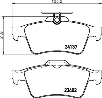 FORD MEMV6J 2M008 A2A Fren Balatası Arka 425405 AV612M008AA AV612M008AB AV612M008BA MEAV6J2M008AA MEAV6J2M008BA ME2T1J2M008AA 1360304 1683374 1763677