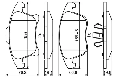 BOSCH 0986494837 Fren Balatası Ön 2014119 1917494 1860105 1717494 DG9C2001BF 5601729 HG9Z2001A DG9Z2001B DG9C2K021RC DG9C2K021EE