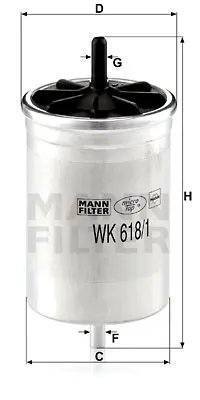 MANN FILTER WK 618/1 Yakıt Fıltresı 12682313 12695483 13321268231 13321269548 13321270038 13329063165 156713 156778 91535807 60523432