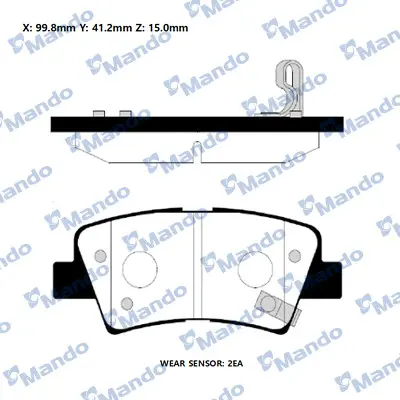 MANDO RMPH39NS Fren Balatası Arka 583021RA30 583023ZA70 58302B2A10 58302B4A30 58302C8A30 58302D7A71 58302F3A30 58302G0A50 58302G2A40 58302G2A60