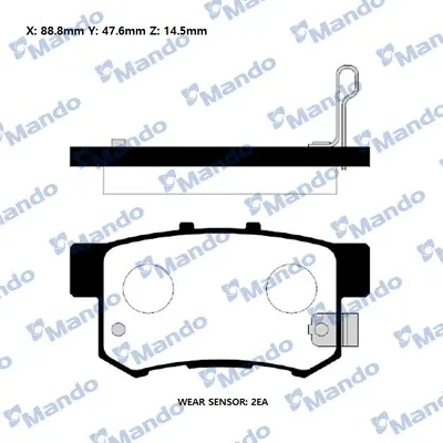 MANDO RMPO04NS Fren Balatası Arka 43022SM4515 43022SM4525 43022SM4950 43022SN7E50 43022SN7E50HE 43022SN7000 43022SP0E00 43022SP0E01 43022SP0E02 43022SP0E03