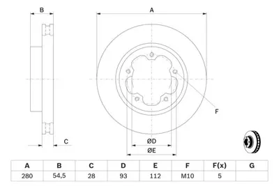 BOSCH 0986479392 Fren Dıskı Ön 1371394 1503290 1547061 2256311 6C111125BA 6C111125BB 6C111125B1B ME6C1J1125BB 1503290SK 1371403