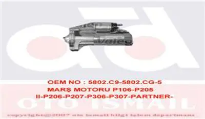 VALEO 442623 Mars Motoru 5802N0 5802M9 5802J1 5802E8 5802EP 5802C9 5802C2 5802CG 5802CC 5802A0