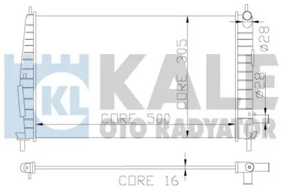 KALE 341920 Su Radyatörü 1001855 1098808 1E0415200 1E0415200A 96FB8005AC XS6H8005DA V92FB8005AA 96FB8005AG 94FB8005EA 94FB8005BC