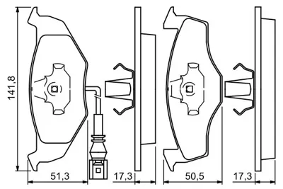 BOSCH 0986424723 Fren Balatası Ön 6Q0698151B GBP90318 GBP90320 GBP90324 GBP90325 GBP90325AF GBP90336 GBP90336AF GBP90340 GBP90340AF