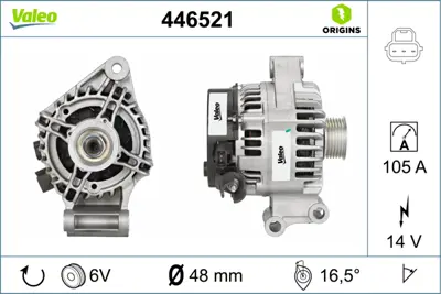 VALEO 446521 Alternatör 98AB10300GJ 98AB10300GM R98AB10300GG R98AB10300GG1 RE3N1110300AF YS4D10300AA YS4D10300AB YS4D10300AC YS4D10300AD YS4D10300AE