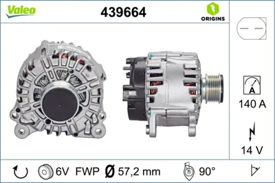 VALEO 439664 Alternatör 03L903023F