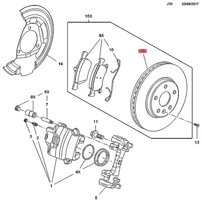 BOSCH 0986479D92 Ön Fren Diski GM 13515906, GM 13597460, GM 13597461