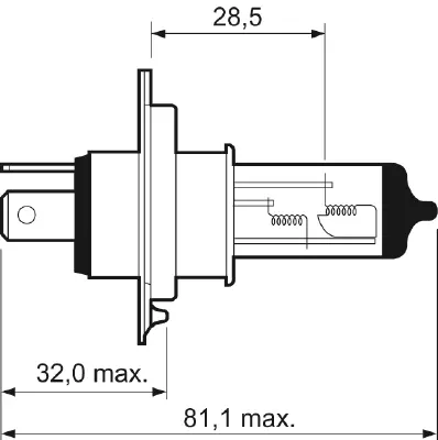 VALEO 032007 12v Standart H4 Ampul 55 / 60w Tırnaklı P43t 