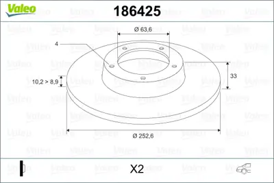 VALEO 186425 Arka Fren Dısk Aynası Focus 98>05 Fıesta V 04>08 Fıseta Vı 13 /> Scorpıo 94>98 Sıerra 82>93 Cap: (25 