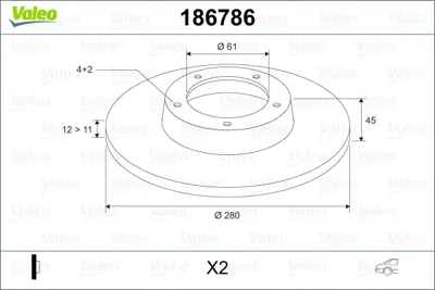 VALEO 186786 Arka Fren Dısk Aynası Kangoo Fl 03> 1,6ı 1,9dcı Kangoo 97 03 1,6ı 1,9dcı 