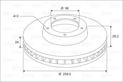 VALEO 297532 On Fren Dısk Aynası Havalı P406 1,6 1,8 16v 1,9 1,9td 95> 