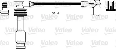 VALEO 346103 Bujı Kablo Takımı Astra F 92>98 Corsa B 93>02 Tıgra A 93>02 Vectra B 96>02 X14xe - X16xel - C16xe 