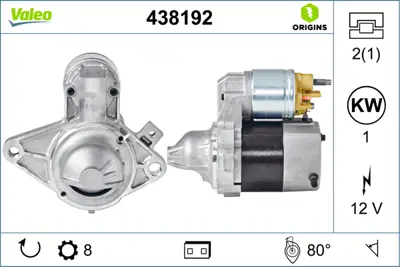 VALEO 438192 Mars Motoru 12v 8 Dıs 1,00kw C1 P107 1,0 05>euro4 / Euro5 