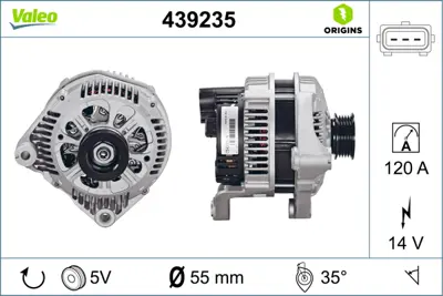 VALEO 439235 Alternator 12v 120a Bmw E38 E39 E46  X5 M47 M57 