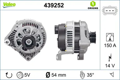 VALEO 439252 Alternator Sarj Dınamosu 14v 150a Bmw E38 E39 E46 E83 M47 M57 