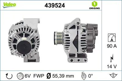 VALEO 439524 Alternator 12v Grande Punto Swıft Iıı 1,3ddıs Corsa 1,3d Multıjet 