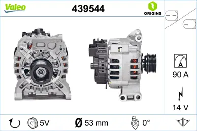 VALEO 439544 Alternator (14v 90a) A-Class W169 09>12 B-Class W245 08>11 