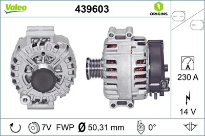 VALEO 439603 Alternator 14 V /230 A  Bmw E70 06>10 