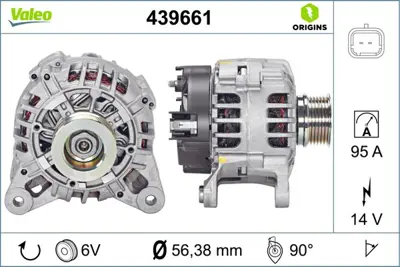 VALEO 439661 Alternator 12v 95a Logan Sandero 1,4 / 1,6 